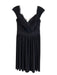 Asos Size 4 Black Polyester V Neck Off Shoulder Sleeveless Pleated Dress Black / 4
