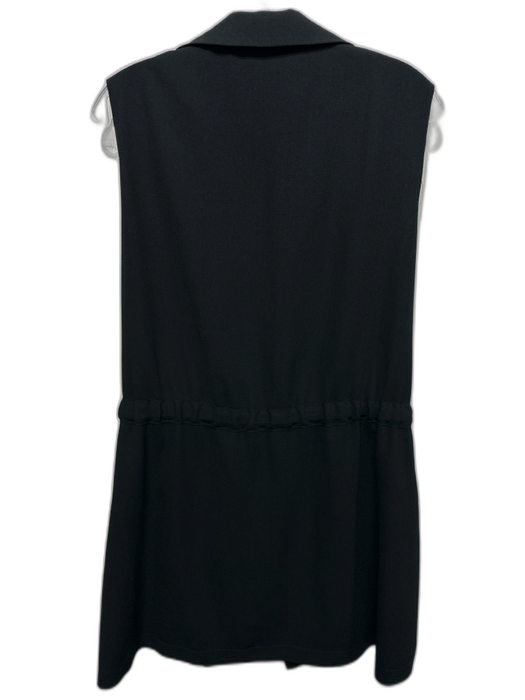 Cartonnier Size L Black Polyester Tie Detail Sleeveless Lapel Dress Black / L