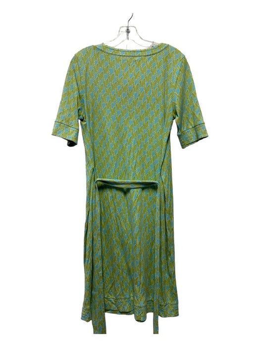 Lilly Pulitzer Size 10 Green & Blue Silk Short Sleeve Abstract Belt Dress Green & Blue / 10