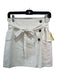 A Loves A Size 10 White Linen Blend Button Front Sash Seam Detail Skirt White / 10