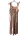 Anthropologie Size 2 Light Orange, Blue & Cream Cotton Sleeveless Floral Dress Light Orange, Blue & Cream / 2