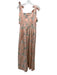 Anthropologie Size 2 Light Orange, Blue & Cream Cotton Sleeveless Floral Dress Light Orange, Blue & Cream / 2