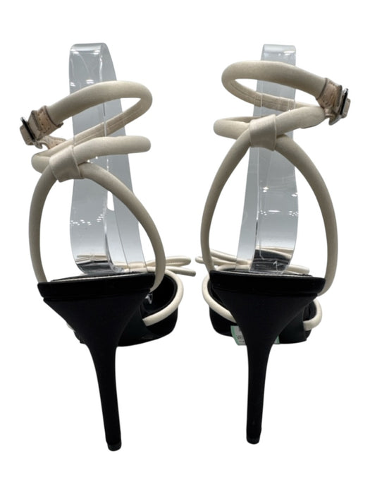 Gianni Bini Shoe Size 7 Black & Cream Satin Bow Ankle Strap Pointed Toe Pumps Black & Cream / 7