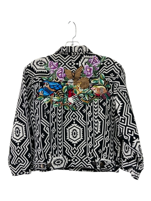 New Romantics Size S Black, White & Multi Cotton & Polyester Geometric Jacket Black, White & Multi / S