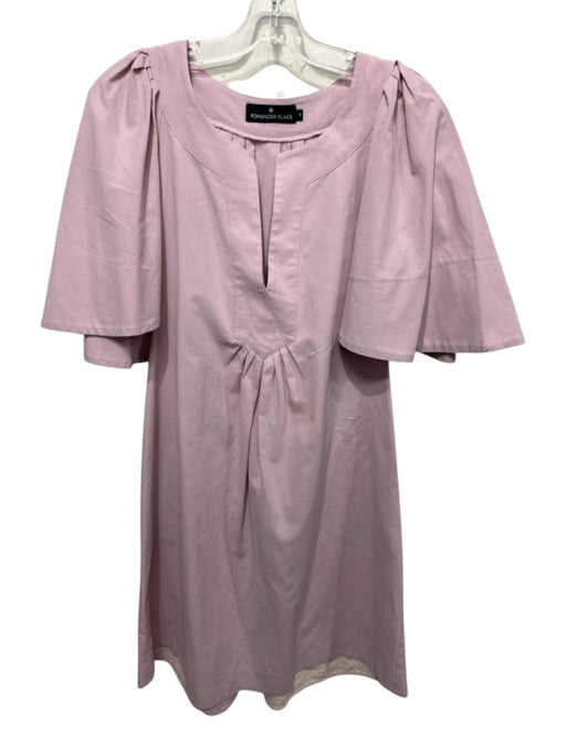 Pomander Place Size S Dusty Pink Cotton 1/2 Flutter Sleeve V Neck Pocketed Dress Dusty Pink / S