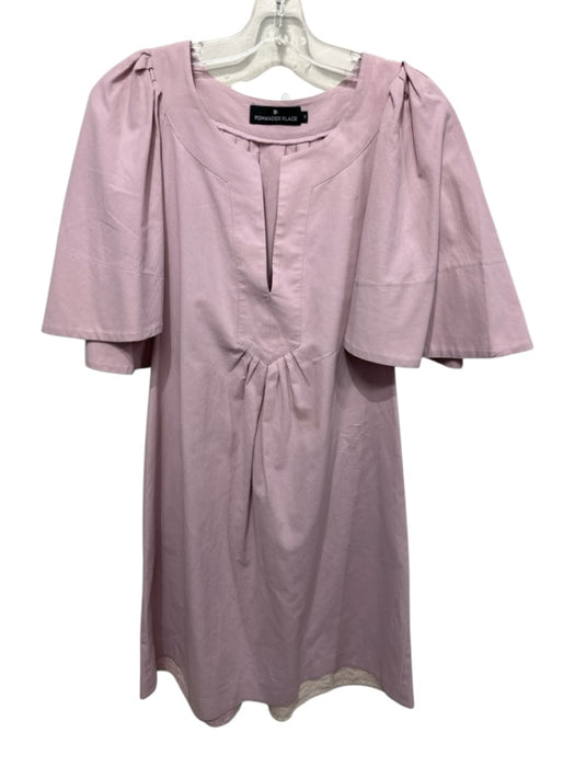 Pomander Place Size S Dusty Pink Cotton 1/2 Flutter Sleeve V Neck Pocketed Dress Dusty Pink / S