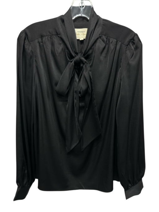 Tuckernuck x India Hicks Size S Black Polyester Blend Long Sleeve V Neck Top Black / S