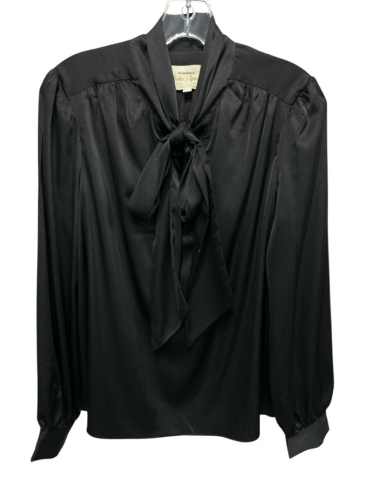 Tuckernuck x India Hicks Size S Black Polyester Blend Long Sleeve V Neck Top Black / S