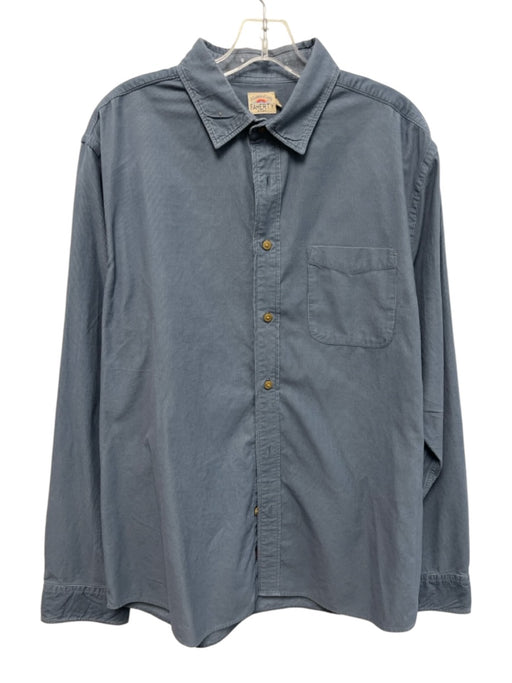 Faherty Size XL Blue Cotton Blend Cordouroy Button Up Men's Long Sleeve Shirt Blue / XL