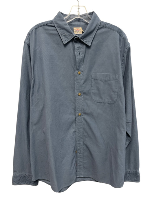Faherty Size XL Blue Cotton Blend Cordouroy Button Up Men's Long Sleeve Shirt Blue / XL