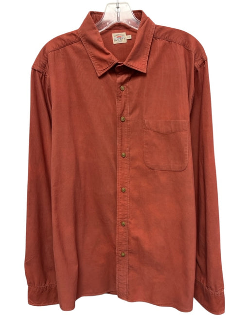Faherty Size XL Red Cotton Blend Cordouroy Button Up Men's Long Sleeve Shirt Red / XL