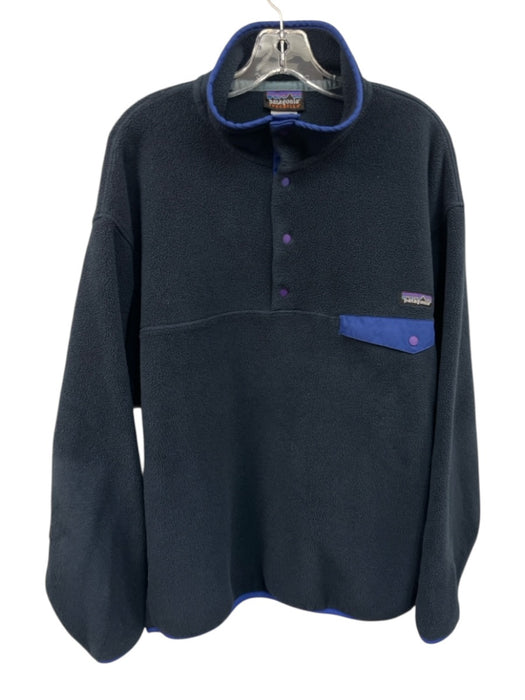 Patagonia Size Est L Navy Blue Synthetic fleece Quarter Button Men's Jacket Navy Blue / Est L