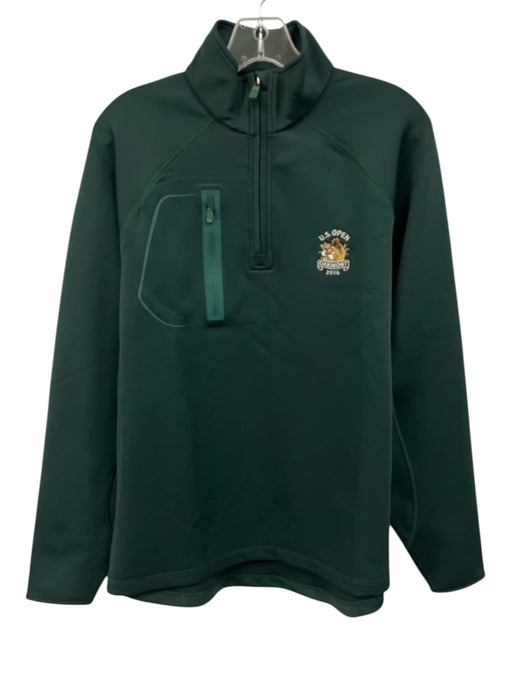 Bobby Jones Size S Green Synthetic Solid Quarter Zip Men's Long Sleeve Shirt Green / S