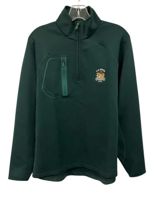 Bobby Jones Size S Green Synthetic Solid Quarter Zip Men's Long Sleeve Shirt Green / S