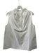 Ann Mashburn Size M White Cotton Sleeveless Pleated High Neck Top White / M
