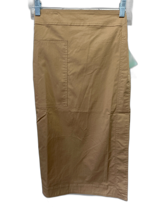 Ann Mashburn Size M Beige Brown Cotton Wrap Midi Waist tie Skirt Beige Brown / M