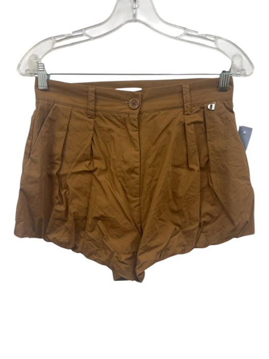 Dixie Size S Light Brown Cotton Sleeveless Zip Up Bubble Hem High Rise Short Set Light Brown / S
