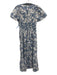 By Anthropologie Size S Blue & White Cotton Short Sleeve Floral Print Midi Dress Blue & White / S