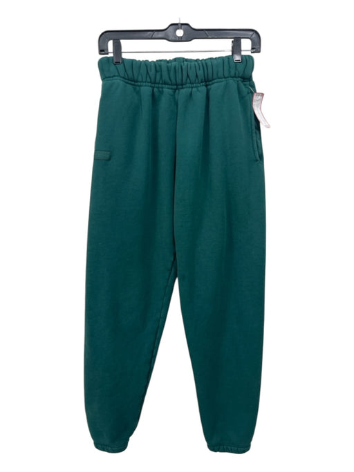 Set Active Size Small Forest Green Cotton Elastic Waist Solid Jogger Pants Forest Green / Small