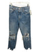 We The Free Size 26 Medium Wash Cotton Distressed Button Fly Wide Leg Jeans Medium Wash / 26