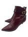 Celine Shoe Size 38.5 Burgundy Red Gold Hardware Pointed Toe Kitten Heel Booties Burgundy Red / 38.5