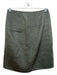 COS Size 34 Olive Green Wool Blend Panelling Zip Back A Line Above Knee Skirt Olive Green / 34