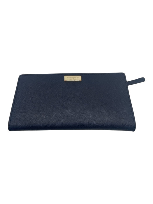 Kate Spade Navy Leather Snap Closure GHW Wallets Navy