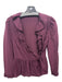 Madewell Size XS Dark Purple Silk Ruffle Trim Wrap 3/4 Trumpet Sleeve Top Dark Purple / XS