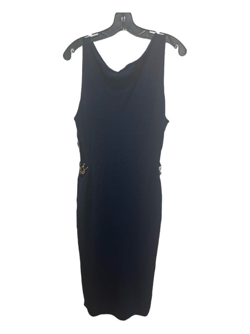 Gabrielle Union Size 0 Navy Acrylic Blend Knit Wide Neck Sleeveless Dress Navy / 0