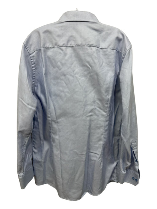 Eton Size 16.5 Blue & White Cotton All Over Print Button Down Long Sleeve Shirt Blue & White / 16.5