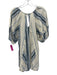 Free People Size XS Blue & Cream Cotton Stripe Tie Flowy Romper Blue & Cream / XS
