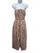 En Saison Size S Orange, Blue, Green Polyester Floral Halter Maxi Dress Orange, Blue, Green / S