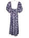 Hill House Size S Purple Polyester Textured Floral Puff Sleeve Maxi Dress Purple / S