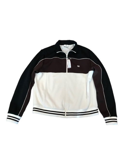 Celine Size L Brown & Black Synthetic Color Block Track Jacket Men's Jacket L