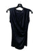 Etro Size 42 Blue Black Silk V Neck Sleeveless Faux Wrap Side Zip Top Blue Black / 42