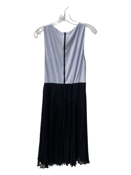 Alice + Olivia Size S Black & Gray Polyester Round Neck Sleeveless Pleated Dress Black & Gray / S