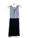 Alice + Olivia Size S Black & Gray Polyester Round Neck Sleeveless Pleated Dress Black & Gray / S