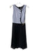 Alice + Olivia Size S Black & Gray Polyester Round Neck Sleeveless Pleated Dress Black & Gray / S