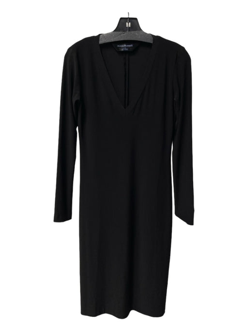 Norma kamali Size S Black Polyester Blend Deep V Neck Long Sleeve Dress Black / S