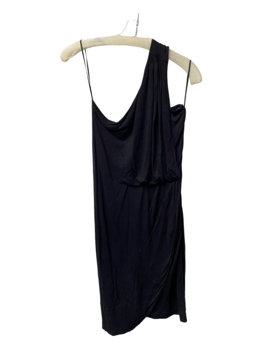 Marc By Marc Jacobs Size XS Black Bamboo Blend One Shoulder Side Zip Dress Black / XS