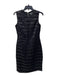 Vince Camuto Size 2 Black Round Neck Rhinestone Detail Sleeveless Textured Dress Black / 2