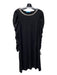 Alice + Olivia Size Est 8 Black Viscose Studded Boat Neck Ruched Sleeve Dress Black / Est 8