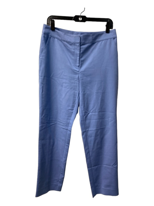 St John Size 8 Light Blue Cotton Blend Side Pockets High Rise Straight Leg Pants Light Blue / 8