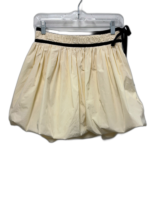 Hunter Bell Size 2 Cream & Black Polyester Bubble Hem Velvet Ribbon Mini Skirt Cream & Black / 2