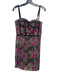 Milly Size 6 Black, Pink & Green Polyester Mesh Floral Bustier Top Dress Black, Pink & Green / 6