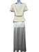 Self Portrait Size 4 Cream Polyester Blend Boucle twofer Peplum Maxi Dress Cream / 4