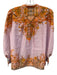 L'ATISTE Size S Pink, Orange, Blue Polyester Pleated Floral Short Set Pink, Orange, Blue / S
