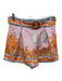 L'ATISTE Size S Pink, Orange, Blue Polyester Pleated Floral Short Set Pink, Orange, Blue / S