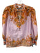 L'ATISTE Size S Pink, Orange, Blue Polyester Pleated Floral Short Set Pink, Orange, Blue / S