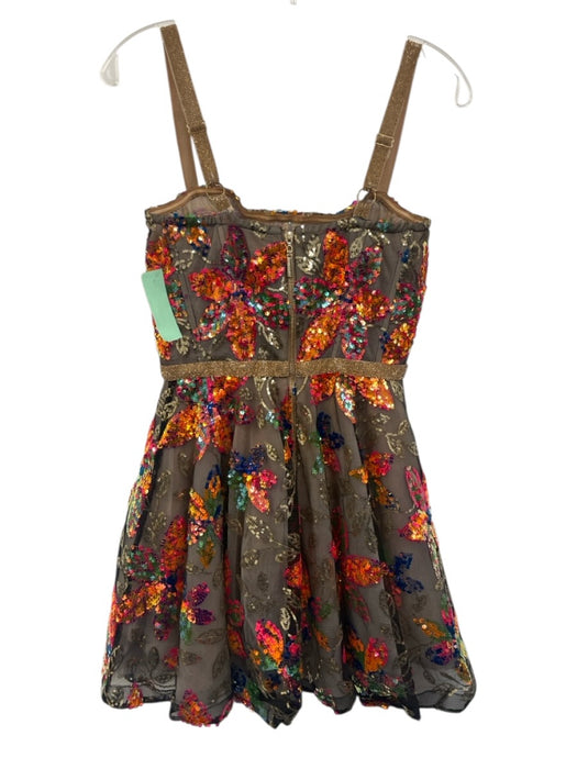 Bronx & Banco Size S Black, Gold, Multi Polyester Blend Tulle Sequin Dress Black, Gold, Multi / S